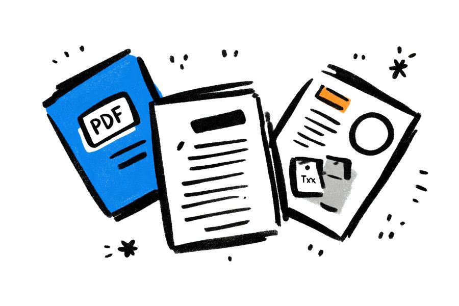 Chat interface showing AI response with inline citations from uploaded PDF documents, highlighting sources and page numbers