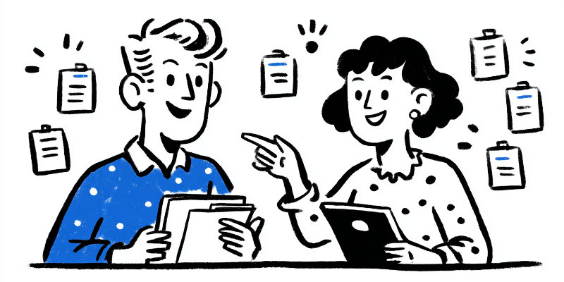 Training organization coordinators reviewing timeline on planning board